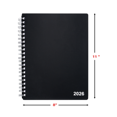 2026 Staples 8" x 11" Daily Appointment Book, Black (ST21487-26)