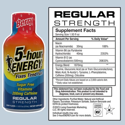 5-Hour Energy Berry Shots Drink, 1.93 fl. oz., 12/Box (LVS500181)