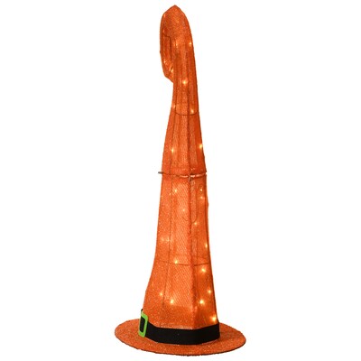 National Tree Company 34" Pre-Lit Orange Witch’s Hat Decoration (MZ17-6600B)
