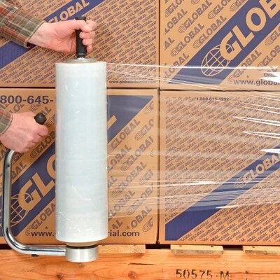 Global Industrial Stretch Wrap Film For Hand Dispenser, 80 Gauge, Cast, 18" x 1500', Clear (242427)