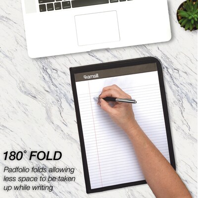 Samsill Slimline Vinyl Padfolio, Black (71220)