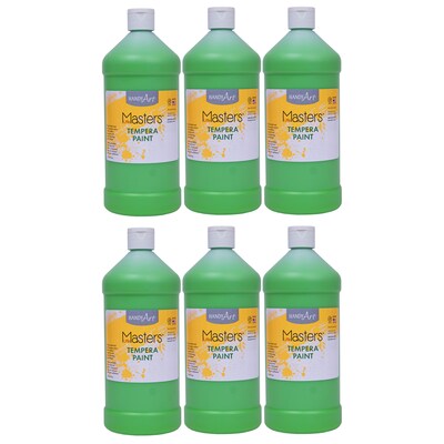 Handy Art Little Masters Tempera Paint, Light Green, 32oz., 6/Pack (RPC203742-6)