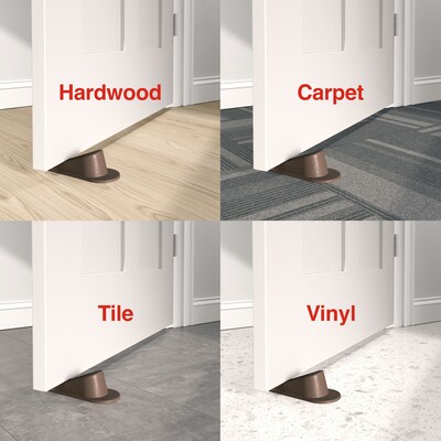 Staples Extra Large Rubber Door Stops, Brown, 2/Pack (ST62714)