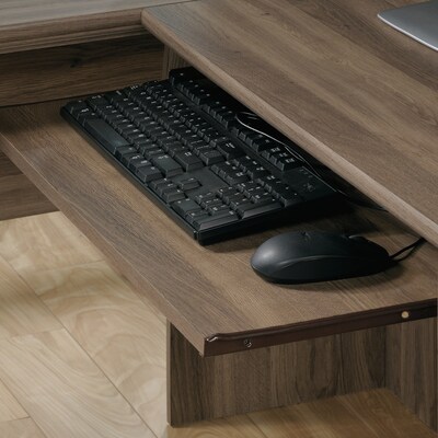 Sauder Harbor View 66"W L-Shaped Computer Desk, Salt Oak (417586)