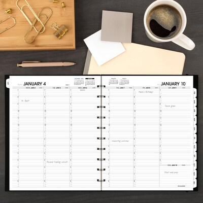 2027 AT-A-GLANCE 8.75" x  11" Calendar Year Weekly & Monthly Appointment Book, Plastic Cover, Black (70-950E-05-27)