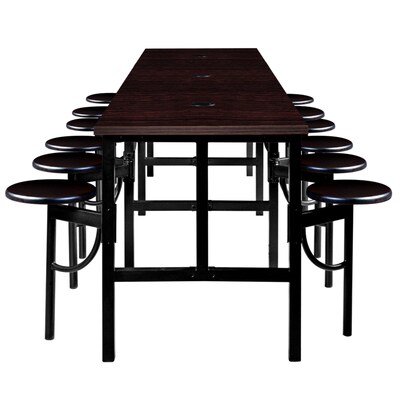 Regency Endure Standing Height Collaborative Table & Chair Set with 12 Pull-Out Stools, Walnut (9012-WLT-WLT)
