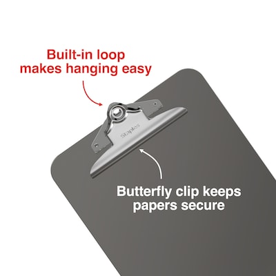 Staples Plastic Clipboard, Smoke, Letter Size – Durable Office Clipboard