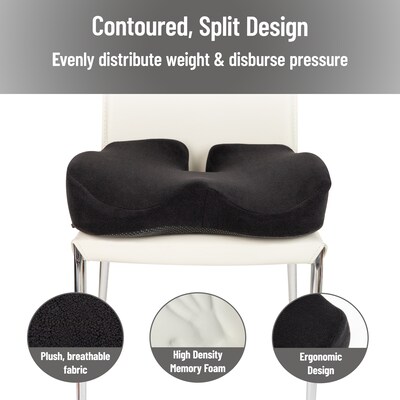 Mind Reader Memory Foam Office Chair Ergonomic Orthopedic Cushion, Black (ORTHOCUSH-BLK)