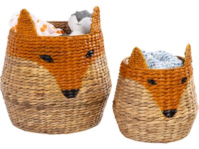 Honey-Can-Do Fox-Shaped Storage Baskets, Nesting, Brown/Orange, 2/Set (STO-09153)