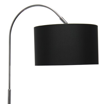 Creekwood Home Vista 66" Brushed Nickel Floor Lamp with Drum Shade, Black (CWF-3006-BK)