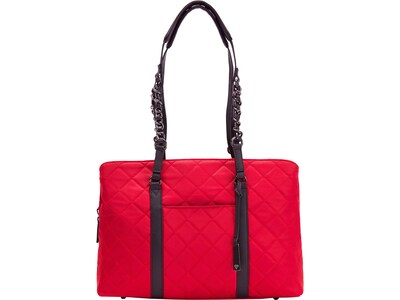 Francine Collection No. 5 Classic Red Quilted Nylon Laptop Tote (FFTRENO5)