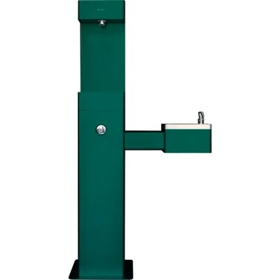 Global Industrial Outdoor Drinking Fountain w/ Bottle Filling Station, Green (761216GN)