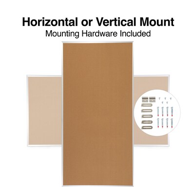 Quill Brand® Standard Durable Cork Bulletin Board, Aluminum Frame, 8'W x 4'H (28347-CC)