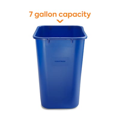 Coastwide Professional™ Plastic Indoor Recycling Container Without Lid, Blue Soft Molded Plastic, 7 Gallon (CW56432)