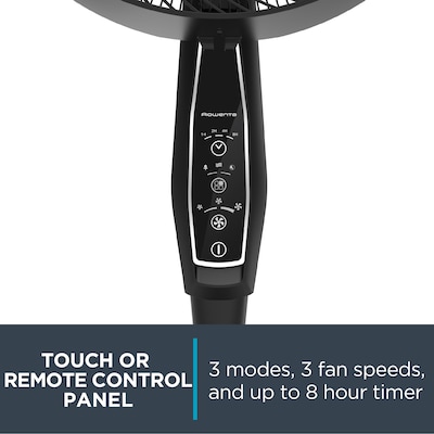 Rowenta Outdoor Extreme Oscillating Pedestal Fan, 3-Speed, Black (VU4510U7)