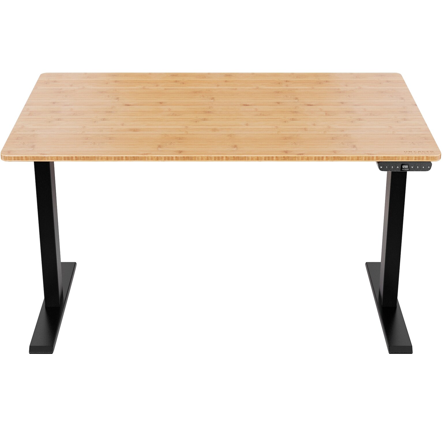 Uncaged Ergonomics Rise Up Electric Adjustable Height Standing Desk with Natural Bamboo Desktop (RUbb)