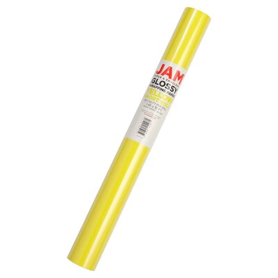JAM Paper Short Mini Roll Wrapping Paper, 26.3 sq. ft., Yellow, 2/Pack(165S25263yeg)