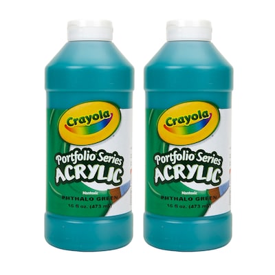 Crayola Portfolio Series Acrylic Paint, Phthalo Green, 16 oz., 2/Bundle (BIN204016317-2)