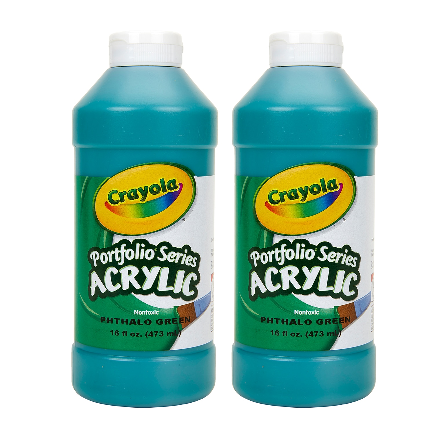 Crayola Portfolio Series Acrylic Paint, Phthalo Green, 16 oz., 2/Bundle (BIN204016317-2)