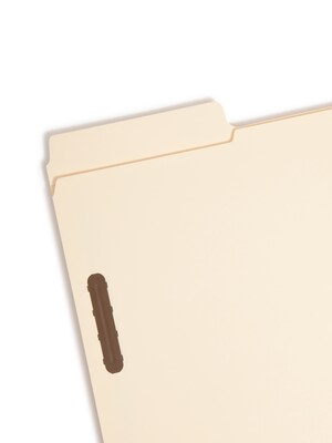 Smead SuperTab® Heavy Duty Manila Fastener Folder, Reinforced 1/3-Cut Tab, Guide Height, Legal Size, 50 per Box (19545)