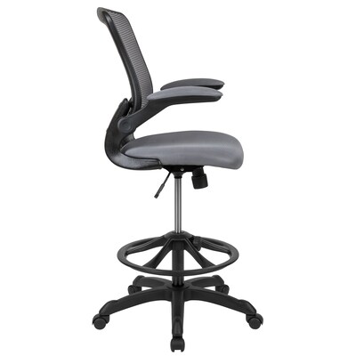 Flash Furniture Mesh Ergonomic Drafting Chair with Adjustable Foot Ring and Lumbar Support, Dark Gray (BLZP8805DDKGY)