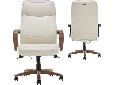 Thomasville Furniture Lockhart Ergonomic Bonded Leather Swivel Executive Chair, Cream (51494-CRM)