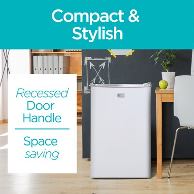 Black & Decker Adjustable Temperature Control Refrigerator with Freezer Compartment, 4.3 Cu. Ft., White (BCRK43W)