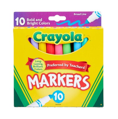 Crayola Markers, Broad Tip, Assorted, 10/Pack (58-7725)