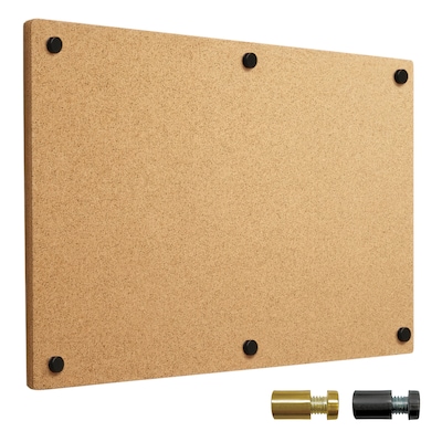 Excello Brands Cork Bulletin Board, Black and Gold Wall Posts, 24 x 36 (CRKBRD-2436-BG)