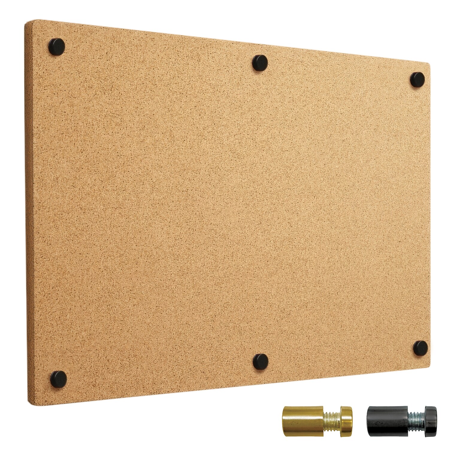 Excello Brands Cork Bulletin Board, Black and Gold Wall Posts, 24 x 36 (CRKBRD-2436-BG)