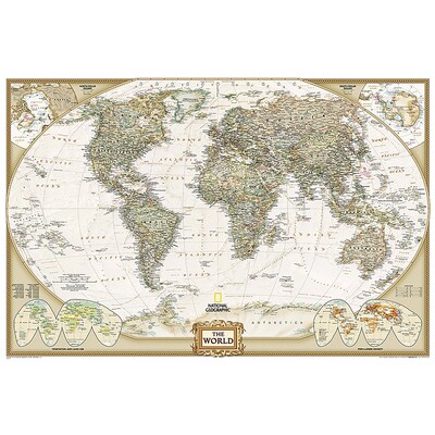 National Geographic World and United States Executive, Poster Size, Map Pack Bundle, 36 x 24 (NGMR