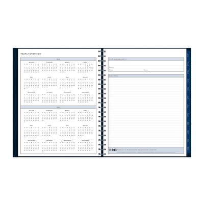 2026 Blue Sky Passages 8.5" x 11" Calendar Year Weekly & Monthly Planner, Faux Leather Cover, Navy (148658-26)