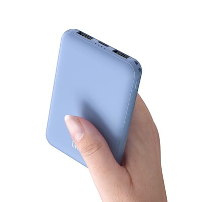 LAX 6600mAh Power Bank with USB-C & USB, Light Blue (RC66LB)