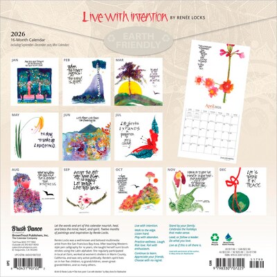 2026 Brush Dance Live with Intention 12 x 12 Monthly Wall Calendar (9798330707225)