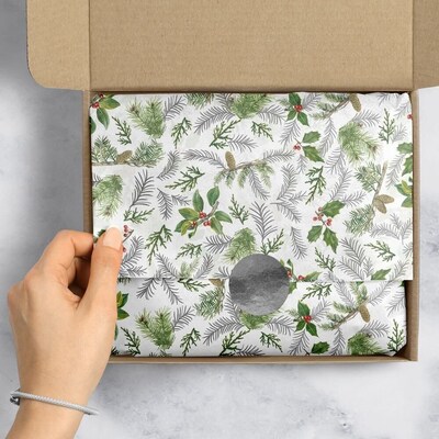 JAM Paper 20 x 30 Tissue Paper, Glistening Pine, 240 sheets/Pack (526BXPT7411)