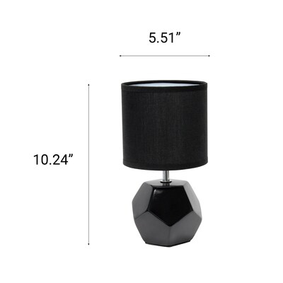 Creekwood Home Geometric 10.24" LED Table Lamp, Black (CWT-1016-BK)