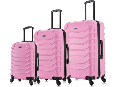 InUSA Endurance Polycarbonate/ABS 3-Piece Luggage Set, Pink (IUENDSML-PNK)