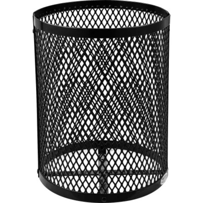 Global Industrial Outdoor Diamond Steel Trash Can w/ Rain Bonnet Lid, 36 Gallon, Black (261926BK)