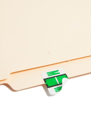 Smead BCCR Color Coded Alphabetic Labels, M, Light Green, 500/Roll (67083)