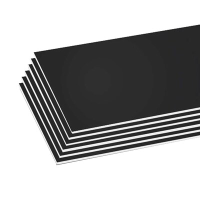 Bazic Foam Board, 20 x 30, Black, White Foam Core, 6/Bundle (BAZ594-6)