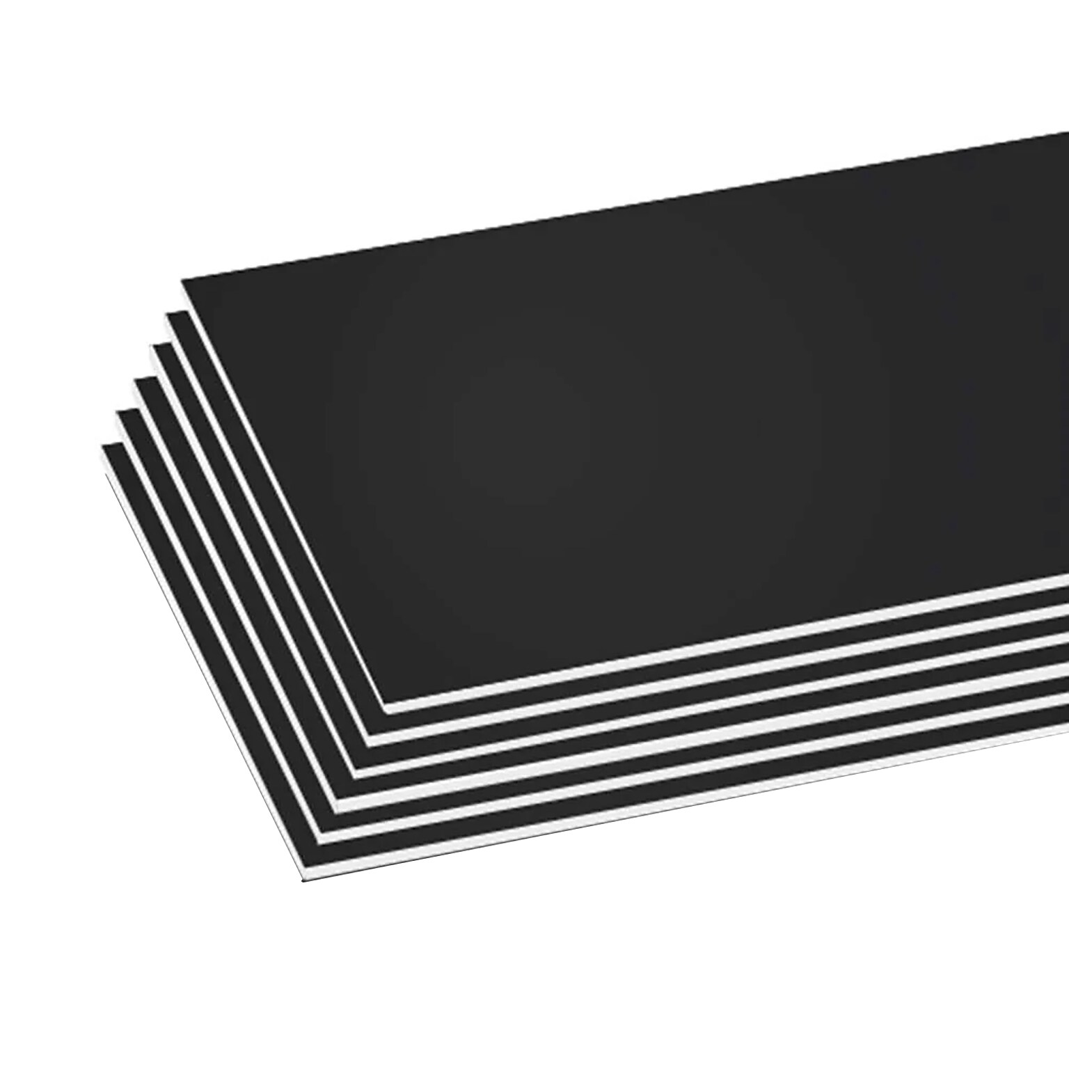 Bazic Foam Board, 20 x 30, Black, White Foam Core, 6/Bundle (BAZ594-6)