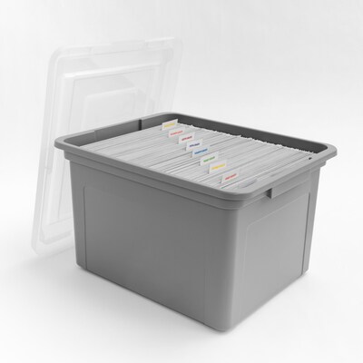 Iris 35 Quart Storage Container, Plastic, Gray, 3/Pack (500166)