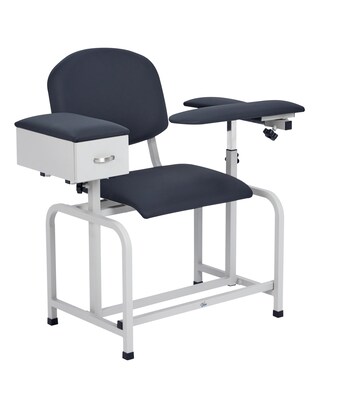 Viva Comfort Adjustable Bariatric Phlebotomy Blood Drawing Chair, 500 lbs. Capacity, Black (ADI997-01D-BLK-MK)