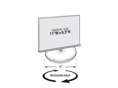 Azar Sign Holder, 11" x "8.5", Horizontal, Clear Acrylic, 2/Pack (108556)