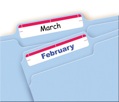 Avery Easy Peel Laser/Inkjet File Folder Labels, 2/3 x 3-7/16, White/Red, 252 Labels/Pack (5201)