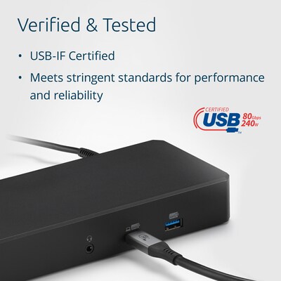 Kensington USB4 4.9 ft. USB-C to USB-C Charging Cable, Male to Male, Black (K32301WW)