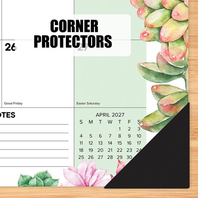 2027 Willow Creek Succulents 17" x 12" Monthly Desk Pad Calendar, Assorted Colors (66522)