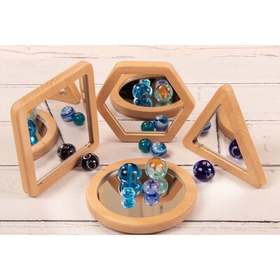 Learn Well Little Looking Shape Mirrors, Assorted Colors, 4/Set (YUSE0321)