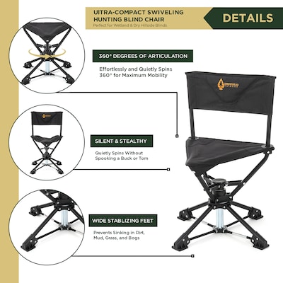 Arrowhead Outdoor 360°-Swiveling Outdoor Chair, Charcoal Black (TSRTKKS0261U)