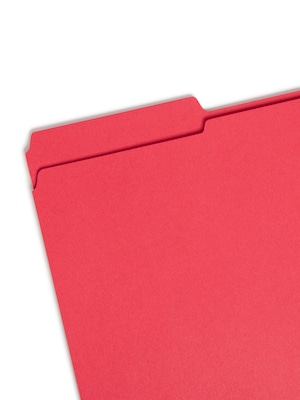 Smead File Folders, Reinforced 1/3-Cut Tab, Legal Size, Red, 100/Box (17734)